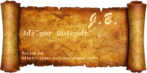 Jáger Bulcsú névjegykártya